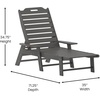 image:imageFlash Furniture Monterey Adjustable Adirondack Lounger with Cup Holder AllWeather IndoorOutdoor HDPE Lounge Chair GrayGrey