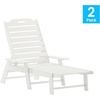 image:imageFlash Furniture Monterey Adjustable Adirondack Lounger with Cup Holder AllWeather IndoorOutdoor HDPE Lounge Chair GrayWhite