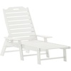 image:imageFlash Furniture Monterey Adjustable Adirondack Lounger with Cup Holder AllWeather IndoorOutdoor HDPE Lounge Chair GrayWhite