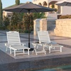 image:imageFlash Furniture Monterey Adjustable Adirondack Lounger with Cup Holder AllWeather IndoorOutdoor HDPE Lounge Chair GrayWhite
