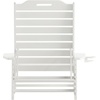 image:imageFlash Furniture Monterey Adjustable Adirondack Lounger with Cup Holder AllWeather IndoorOutdoor HDPE Lounge Chair GrayWhite