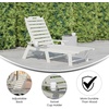 image:imageFlash Furniture Monterey Adjustable Adirondack Lounger with Cup Holder AllWeather IndoorOutdoor HDPE Lounge Chair GrayWhite