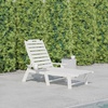 image:imageFlash Furniture Monterey Adjustable Adirondack Lounger with Cup Holder AllWeather IndoorOutdoor HDPE Lounge Chair GrayWhite