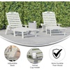 image:imageFlash Furniture Monterey Adjustable Adirondack Lounger with Cup Holder AllWeather IndoorOutdoor HDPE Lounge Chair GrayWhite