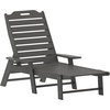image:imageFlash Furniture Monterey Commercial 3Piece IndoorOutdoor Adirondack Set 2 Adjustable HDPE Loungers with Cup Holders Folding Side Table AllWeather Use GrayGrey