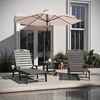image:imageFlash Furniture Monterey Commercial 3Piece IndoorOutdoor Adirondack Set 2 Adjustable HDPE Loungers with Cup Holders Folding Side Table AllWeather Use GrayGrey