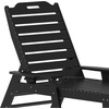 image:imageFlash Furniture Monterey Commercial 3Piece IndoorOutdoor Adirondack Set 2 Adjustable HDPE Loungers with Cup Holders Folding Side Table AllWeather Use GrayBlack