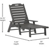 image:imageFlash Furniture Monterey Commercial 3Piece IndoorOutdoor Adirondack Set 2 Adjustable HDPE Loungers with Cup Holders Folding Side Table AllWeather Use GrayGrey