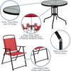 image:imageFlash Furniture Nantucket 6 Piece Red Patio Garden Set with Table Umbrella and 4 Folding Chairs