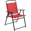 image:imageFlash Furniture Nantucket 6 Piece Red Patio Garden Set with Table Umbrella and 4 Folding Chairs