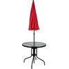 image:imageFlash Furniture Nantucket 6 Piece Red Patio Garden Set with Table Umbrella and 4 Folding Chairs