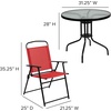 image:imageFlash Furniture Nantucket 6 Piece Red Patio Garden Set with Table Umbrella and 4 Folding Chairs