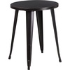 image:imageFlash Furniture Napoleon Commercial Grade 24 Round BlackAntique Gold Metal IndoorOutdoor Table Set with 2 Vertical Slat Back ChairsBlackantique Gold