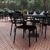 image:imageFlash Furniture Nash Commercial Grade Steel Stack Chair IndoorOutdoor Arm Chair with 2 Slat Back Set of 4 SilverBlack