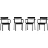 image:imageFlash Furniture Nash Commercial Grade Steel Stack Chair IndoorOutdoor Arm Chair with 2 Slat Back Set of 4 SilverBlack