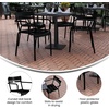 image:imageFlash Furniture Nash Commercial Grade Steel Stack Chair IndoorOutdoor Arm Chair with 2 Slat Back Set of 4 SilverBlack