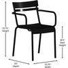 image:imageFlash Furniture Nash Commercial Grade Steel Stack Chair IndoorOutdoor Arm Chair with 2 Slat Back Set of 4 SilverBlack
