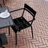 image:imageFlash Furniture Nash Commercial Grade Steel Stack Chair IndoorOutdoor Arm Chair with 2 Slat Back Set of 4 SilverBlack