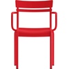 image:imageFlash Furniture Nash Commercial Grade Steel Stack Chair IndoorOutdoor Arm Chair with 2 Slat Back Set of 4 SilverRed