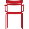 image:imageFlash Furniture Nash Commercial Grade Steel Stack Chair IndoorOutdoor Arm Chair with 2 Slat Back Set of 4 SilverRed
