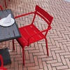 image:imageFlash Furniture Nash Commercial Grade Steel Stack Chair IndoorOutdoor Arm Chair with 2 Slat Back Set of 4 SilverRed