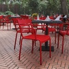 image:imageFlash Furniture Nash Commercial Grade Steel Stack Chair IndoorOutdoor Arm Chair with 2 Slat Back Set of 4 SilverRed