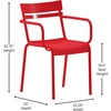 image:imageFlash Furniture Nash Commercial Grade Steel Stack Chair IndoorOutdoor Arm Chair with 2 Slat Back Set of 4 SilverRed