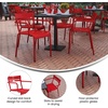 image:imageFlash Furniture Nash Commercial Grade Steel Stack Chair IndoorOutdoor Arm Chair with 2 Slat Back Set of 4 SilverRed