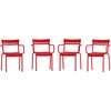 image:imageFlash Furniture Nash Commercial Grade Steel Stack Chair IndoorOutdoor Arm Chair with 2 Slat Back Set of 4 SilverRed