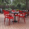 image:imageFlash Furniture Nash Commercial Grade Steel Stack Chair IndoorOutdoor Arm Chair with 2 Slat Back Set of 4 SilverRed