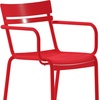 image:imageFlash Furniture Nash Commercial Grade Steel Stack Chair IndoorOutdoor Arm Chair with 2 Slat Back Set of 4 SilverRed