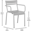 image:imageFlash Furniture Nash Commercial Grade Steel Stack Chair IndoorOutdoor Arm Chair with 2 Slat Back Set of 4 SilverSilver