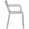 image:imageFlash Furniture Nash Commercial Grade Steel Stack Chair IndoorOutdoor Arm Chair with 2 Slat Back Set of 4 SilverSilver