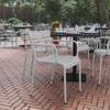 image:imageFlash Furniture Nash Commercial Grade Steel Stack Chair IndoorOutdoor Arm Chair with 2 Slat Back Set of 4 SilverSilver