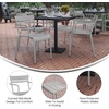image:imageFlash Furniture Nash Commercial Grade Steel Stack Chair IndoorOutdoor Arm Chair with 2 Slat Back Set of 4 SilverSilver
