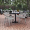 image:imageFlash Furniture Nash Commercial Grade Steel Stack Chair IndoorOutdoor Arm Chair with 2 Slat Back Set of 4 SilverSilver