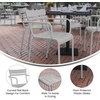 image:imageFlash Furniture Nash Commercial Grade Steel Stack Chair IndoorOutdoor Arm Chair with 2 Slat Back Set of 4 SilverSilver