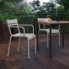 image:imageFlash Furniture Nash Commercial Grade Steel Stack Chair IndoorOutdoor Arm Chair with 2 Slat Back Set of 4 SilverSilver