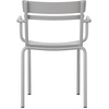 image:imageFlash Furniture Nash Commercial Grade Steel Stack Chair IndoorOutdoor Arm Chair with 2 Slat Back Set of 4 SilverSilver