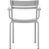 image:imageFlash Furniture Nash Commercial Grade Steel Stack Chair IndoorOutdoor Arm Chair with 2 Slat Back Set of 4 SilverSilver