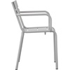 image:imageFlash Furniture Nash Commercial Grade Steel Stack Chair IndoorOutdoor Arm Chair with 2 Slat Back Set of 4 SilverSilver