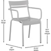 image:imageFlash Furniture Nash Commercial Grade Steel Stack Chair IndoorOutdoor Arm Chair with 2 Slat Back Set of 4 SilverSilver