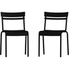 image:imageFlash Furniture Nash Commercial Grade Steel Stack Chair IndoorOutdoor Armless Chair with 2 Slat Back BlackBlack