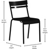image:imageFlash Furniture Nash Commercial Grade Steel Stack Chair IndoorOutdoor Armless Chair with 2 Slat Back BlackBlack
