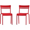 image:imageFlash Furniture Nash Commercial Grade Steel Stack Chair IndoorOutdoor Armless Chair with 2 Slat Back BlackRed