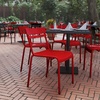 image:imageFlash Furniture Nash Commercial Grade Steel Stack Chair IndoorOutdoor Armless Chair with 2 Slat Back BlackRed