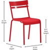 image:imageFlash Furniture Nash Commercial Grade Steel Stack Chair IndoorOutdoor Armless Chair with 2 Slat Back BlackRed