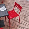 image:imageFlash Furniture Nash Commercial Grade Steel Stack Chair IndoorOutdoor Armless Chair with 2 Slat Back BlackRed