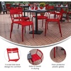 image:imageFlash Furniture Nash Commercial Grade Steel Stack Chair IndoorOutdoor Armless Chair with 2 Slat Back BlackRed