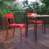 image:imageFlash Furniture Nash Commercial Grade Steel Stack Chair IndoorOutdoor Armless Chair with 2 Slat Back BlackRed